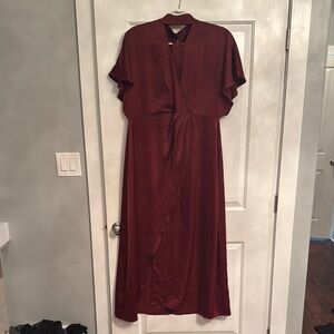 Elegant Burgundy Wrap Dress